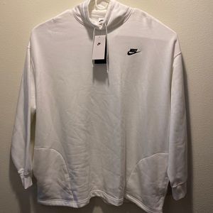 Women’s Nike Club fleece Oversized Mock Neck Sweatshirt White. Size XXL. New